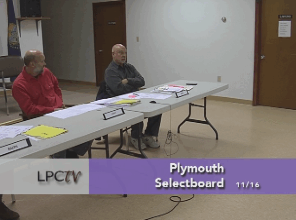 Plymouth Selectboard 11/16