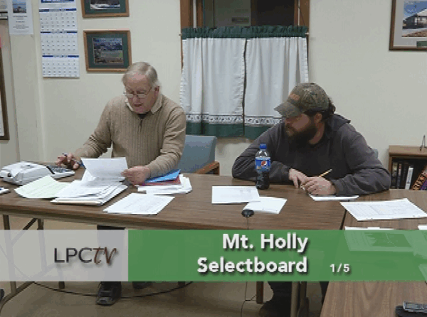 Mt. Holly Selectboard Special Mtg. 1/5