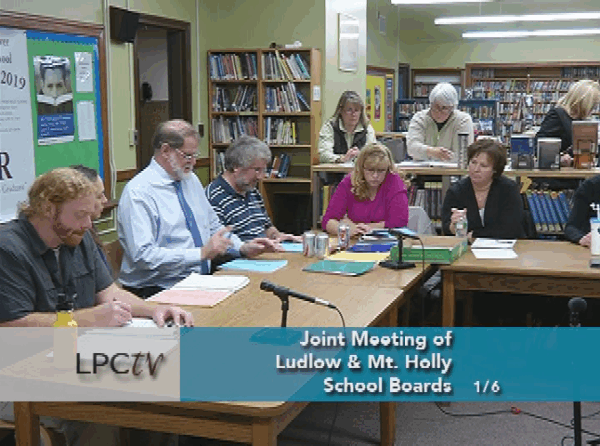 Ludlow & Mt Holly Joint School Brd. Mtg. 1/6