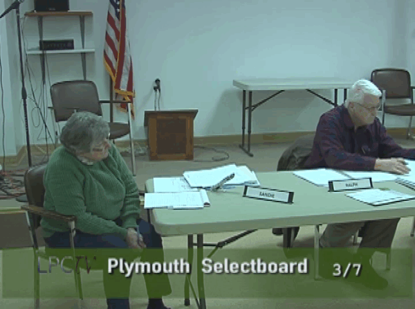 Plymouth Selectboard 3/7