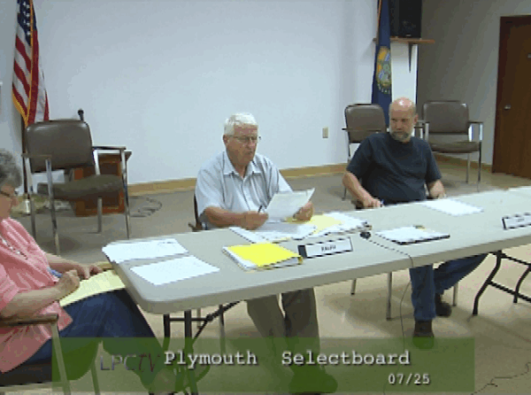 Plymouth Selectboard 7/25