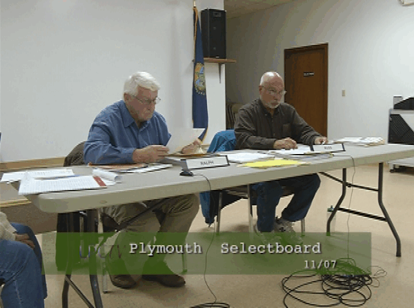 Plymouth Selectboard 11/7