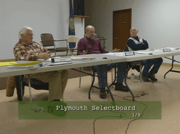 Plymouth Selectboard 1/9