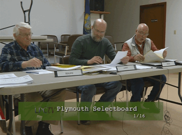 Plymouth Selectboard 1/16