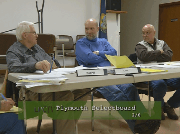 Plymouth Selectboard 2/6