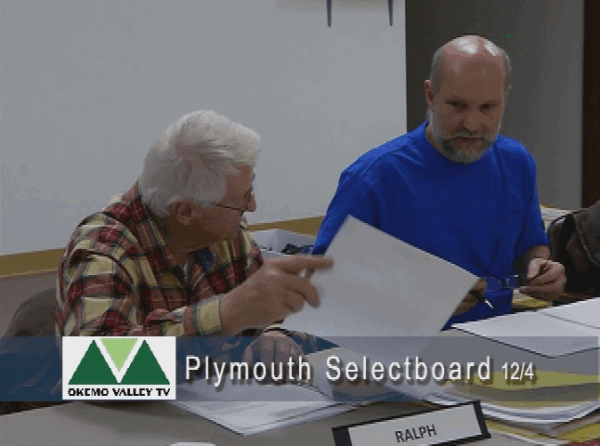 Plymouth Selectboard 12/4