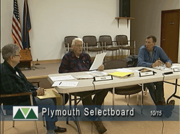Plymouth Selectboard 10/15