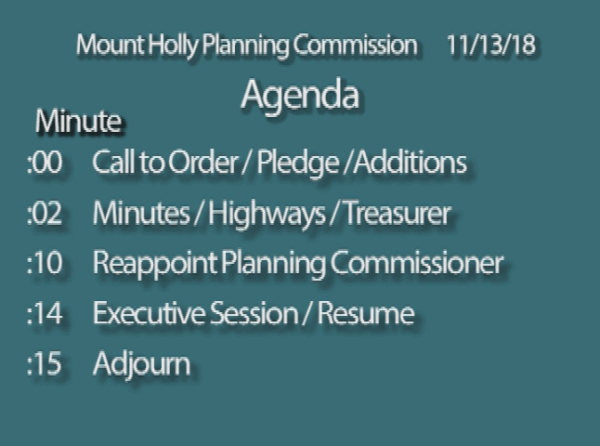 Mt. Holly Selectboard 11/13