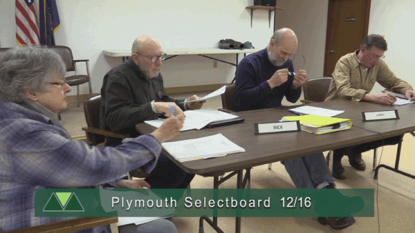 Plymouth Selectboard 12/16