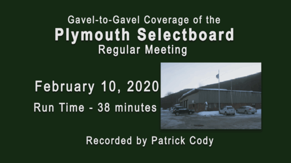 Plymouth Selectboard 2/10