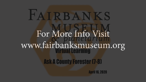 Fairbanks Museum Virtual Learning- Ask a County Forester PSA