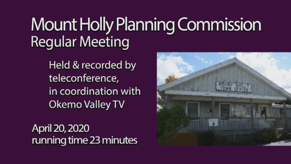 Mt. Holly Planning Commission 4/20
