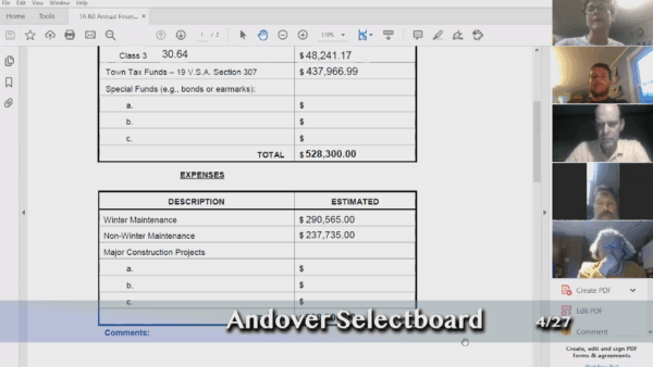Andover Selectboard 4/27