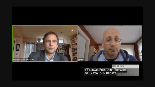 VT Sen. Pres. Tim Ashe COVID-19 Update 4/29