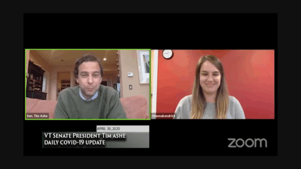 VT Sen. Pres. Tim Ashe COVID-19 Update 4/30