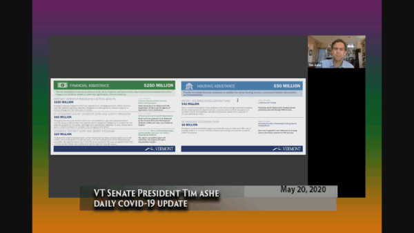 VT Sen. Pres.  Tim Ashe COVID-19 Update 5/20
