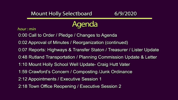 Mount Holly Selectboard 6/9