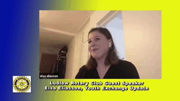 Ludlow Rotary Former Youth Ex. Elsa Eliasson