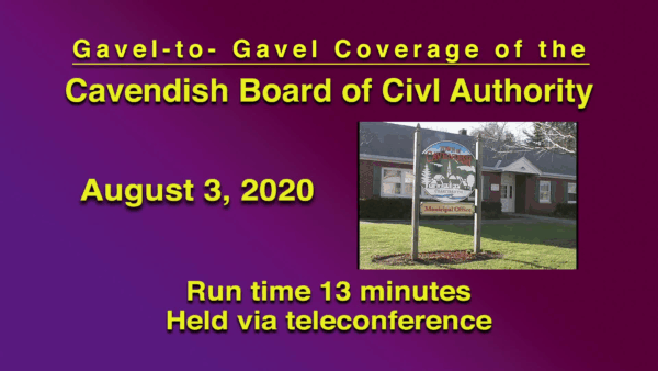 Cavendish Board of Civil Authority 8/3