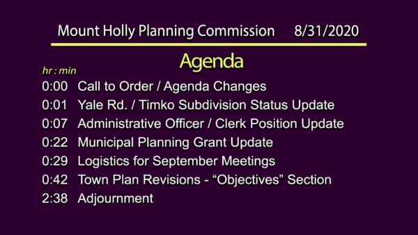 Mount Holly Planning Commission 8/31