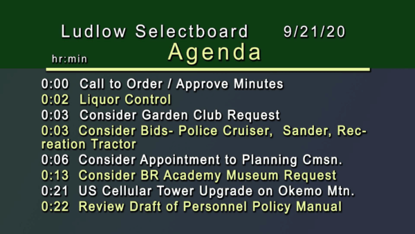 Ludlow Selectboard 9/21