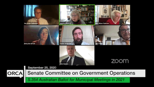 Vermont Senate Government Operations 9/25