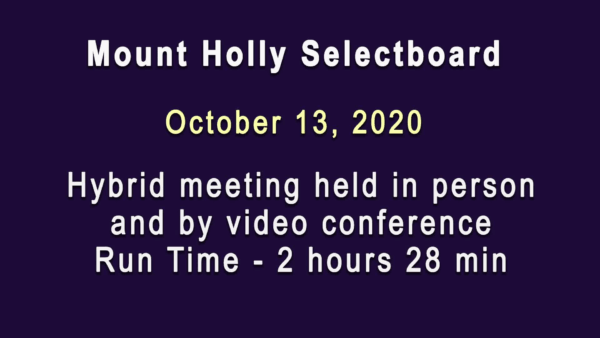 Mount Holly Selectboard 10/13
