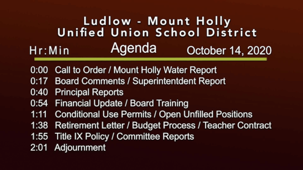 Ludlow-Mt. Holly Unified School District 10/14