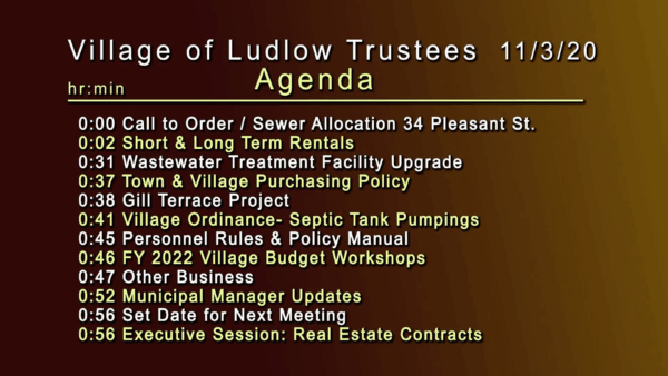 Ludlow Board of Trustees 11/3