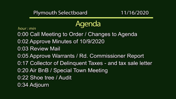 Plymouth Selectboard 11/16