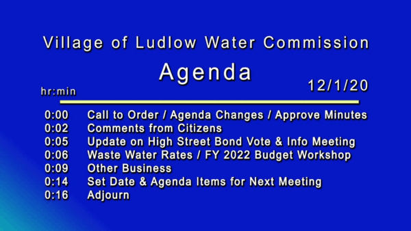Village of Ludlow Water Comm. 12/1