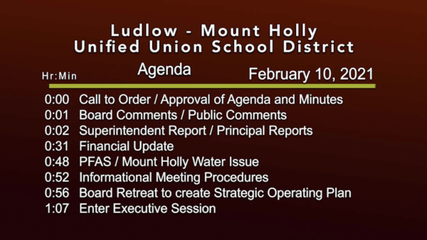 Ludlow-Mount Holly Unified Union School District 2/10