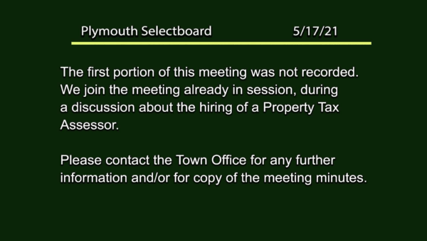 Plymouth Selectboard 5/17