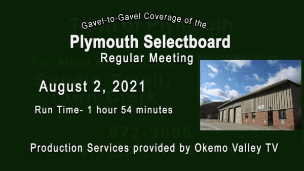 Plymouth Selectboard 8/2