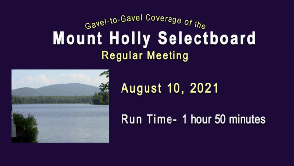 Mt. Holly Selectboard 8/10