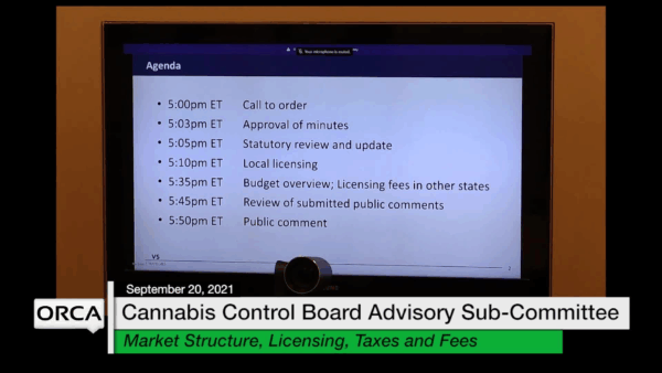VT Cannabis Control- Market, Licensing, Taxes, Fees 9/20