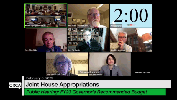 VT Senate & House Appropriations Public Hearing