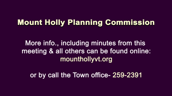 Mount Holly Planning Commission 3/16