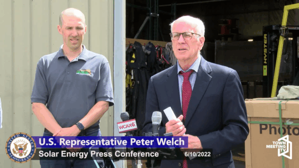 Rep. Welch Press Conference- Solar Energy