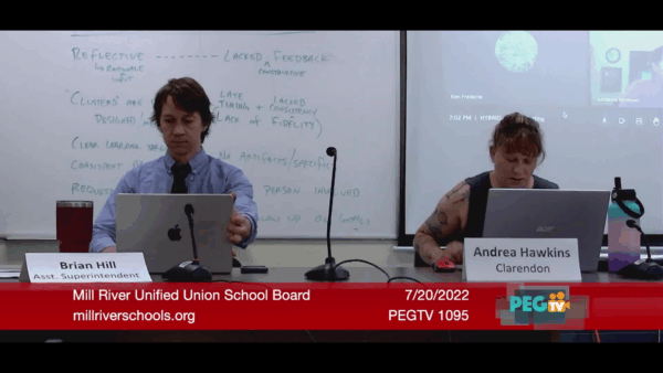 Mill River Unified Union School Board 7/20