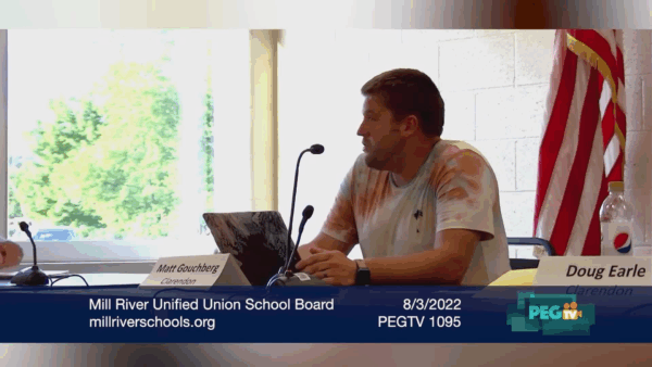 Mill River Unified Union School Board 8/3