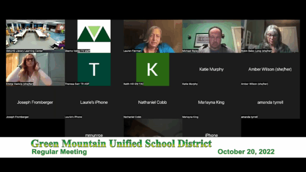 Green Mountain Unified School District 10/20