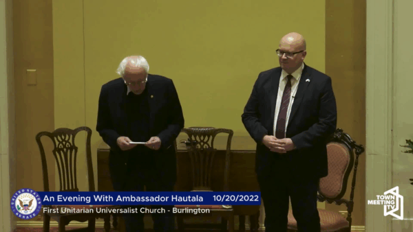 Sen. Sanders Town Mtg. w/ Finland’s Ambassador