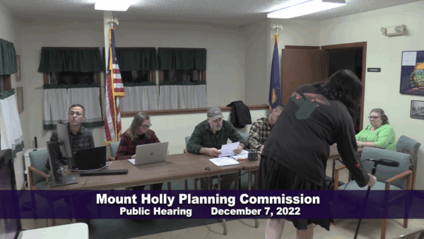 Mount Holly Planning Commission Public Hearing 12/7