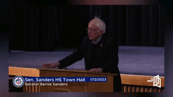 Sen. Sanders at Essex High School