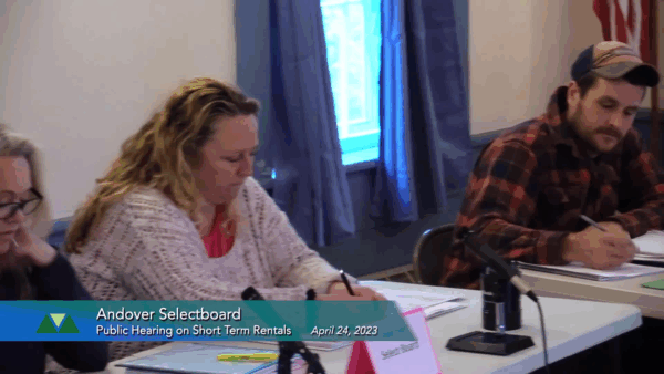 Andover Selectboard- Short Term Rentals Hearing