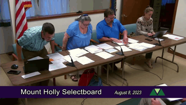Mount Holly Selectboard 8/8