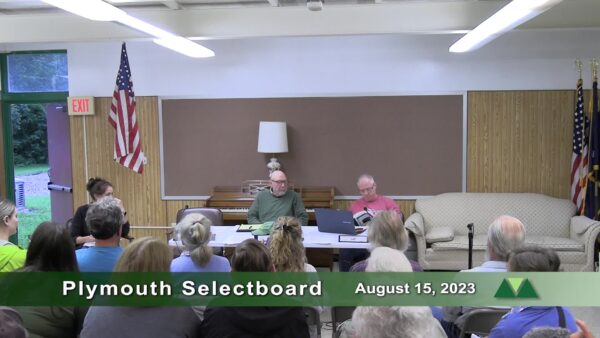 Plymouth Selectboard- Vote on STR Ordinance 8/15