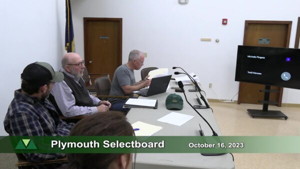 Plymouth Selectboard 10/16