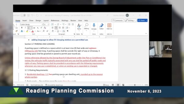 Reading Planning Commission 11/6